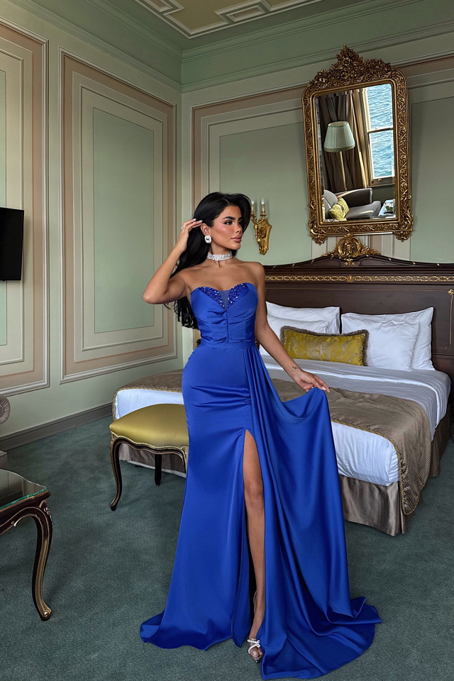 Lacivert Elodie Uzun Abiye ATE-3382 