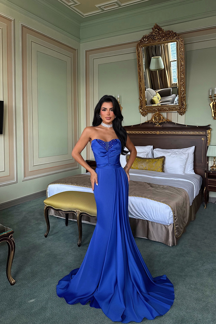 Lacivert Elodie Uzun Abiye ATE-3382 - EYYO