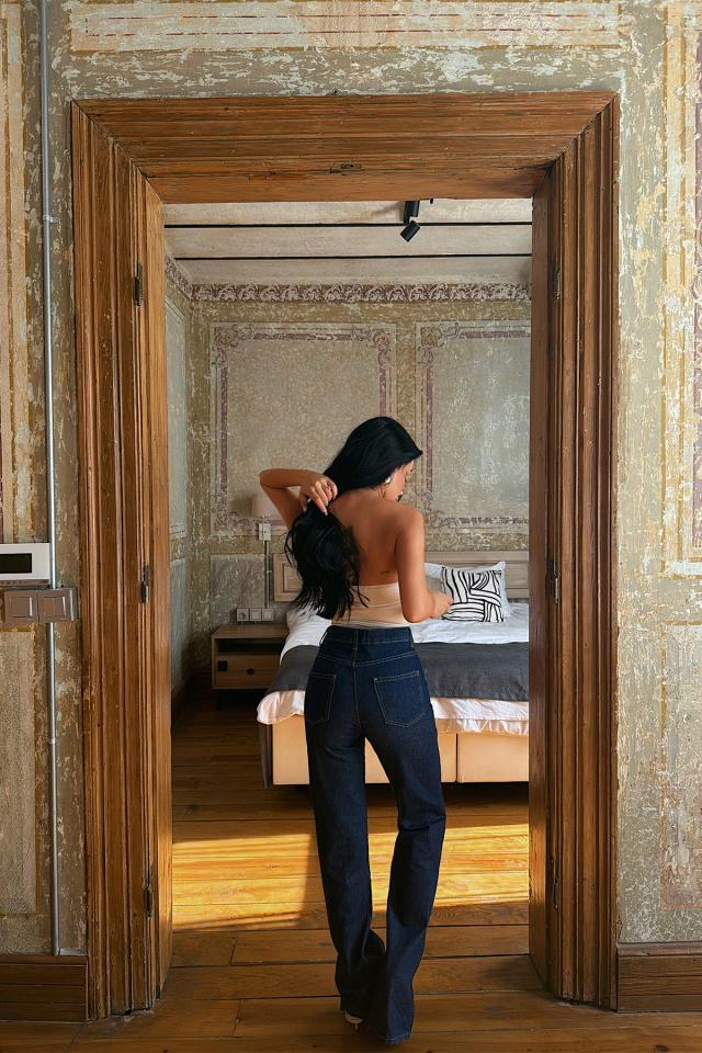Lacivert Yüksek Bel Jean ATE5008