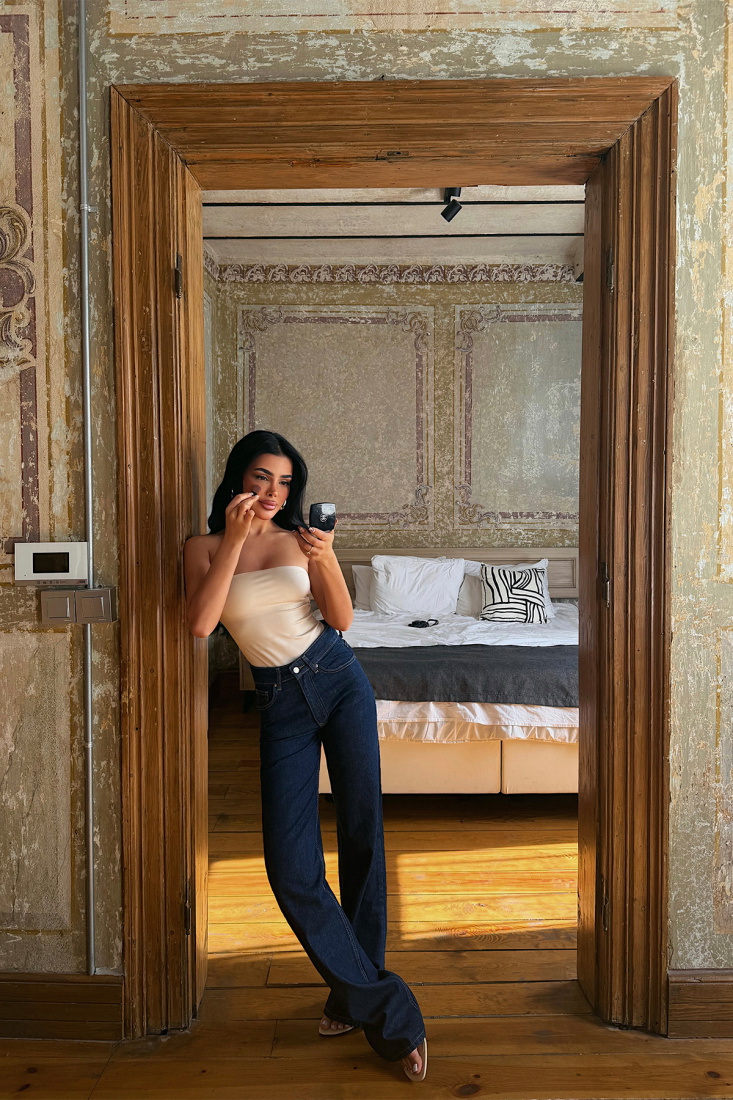 Lacivert Yüksek Bel Jean ATE-5008 - EYYO