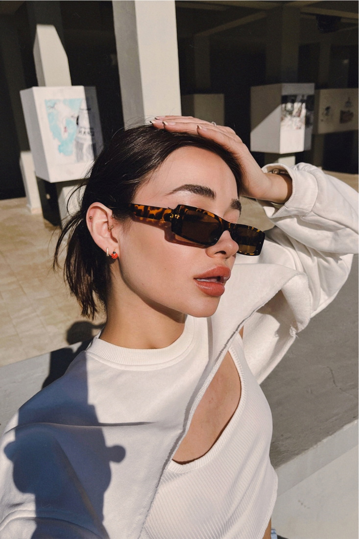 Leopar Desen İnce Çerçeveli Gözlük ATE5213 - EYYO