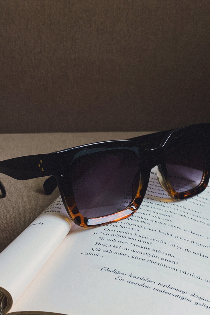 Leopar Desen Kalın Çerçeveli Gözlük ATE4479 - 