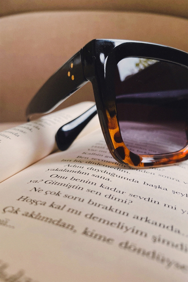 Leopar Desen Kalın Çerçeveli Gözlük ATE4479 - 4