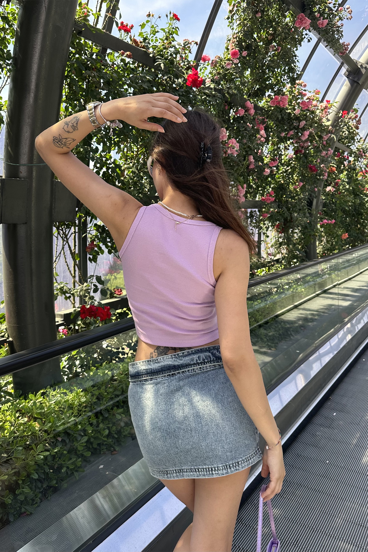 Lila Amour Parıs Yazılı Crop Top ATE7320 - 5