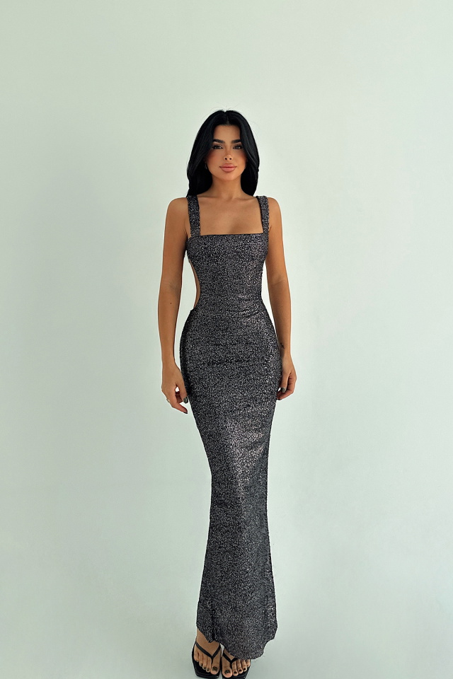Lila Freja Payetli Elbise ATE-3633 