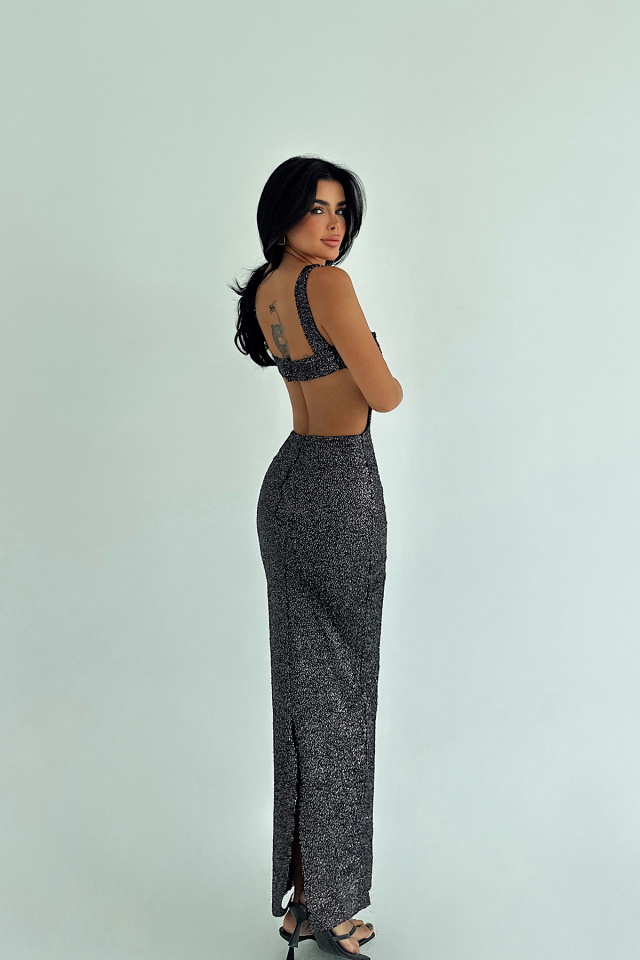 Lila Freja Payetli Elbise ATE-3633 - 3