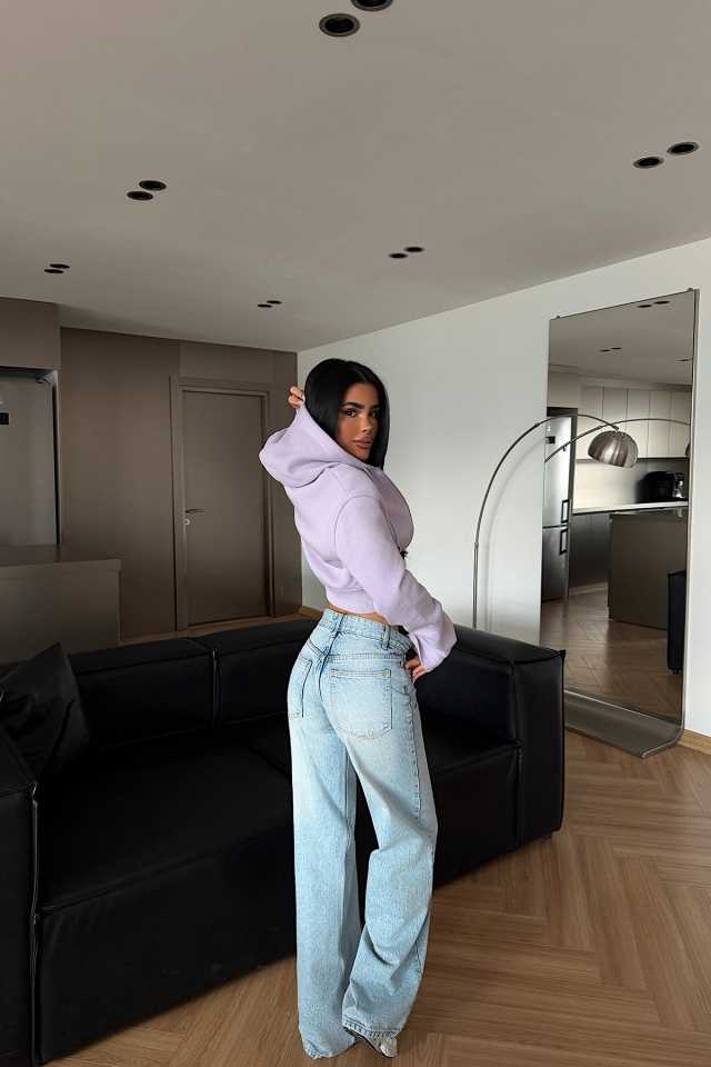 Lila Caiden Crop Hırka ATE-4861 - 4