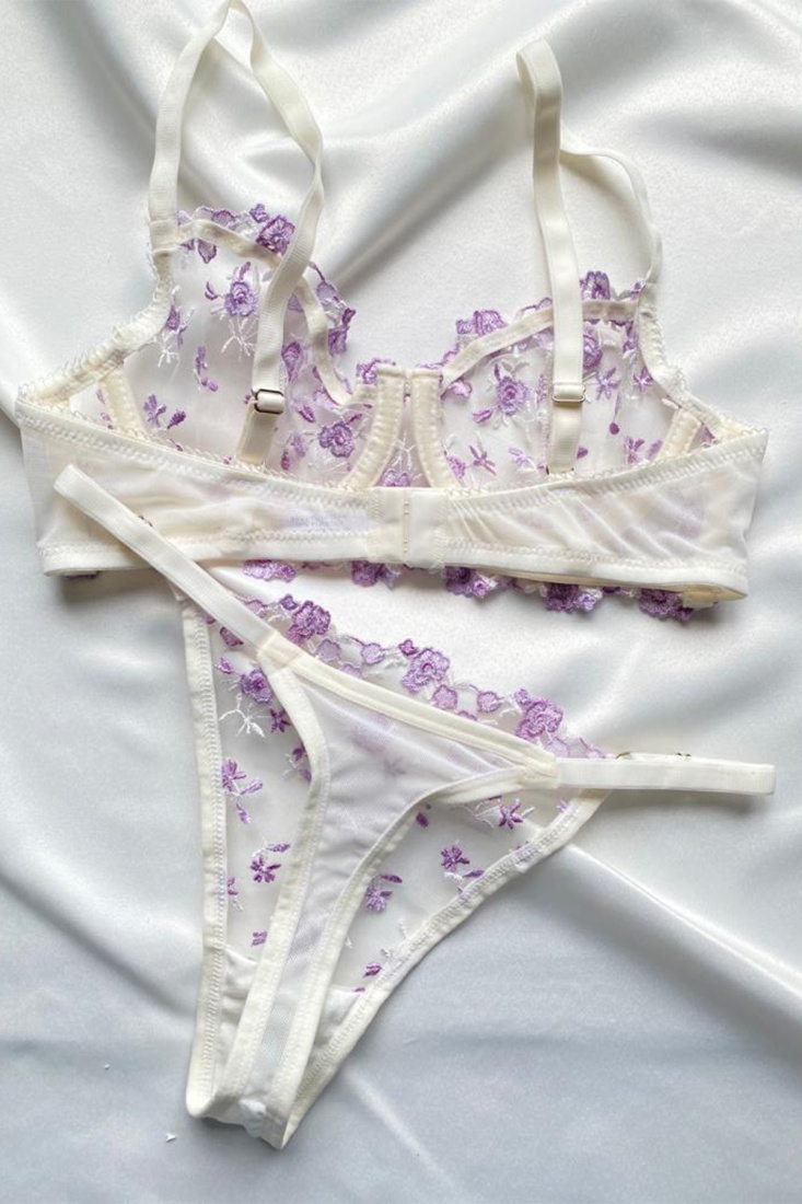 Lilac Flower Pattern Underwear AATE6877 - EYYO