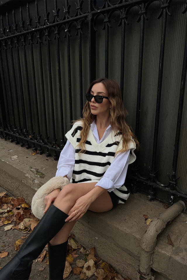 Lined Knitting Sweater ATE2990 - 4