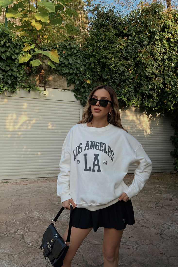 Los Angeles Baskılı Sweat ATE2539 - EYYO