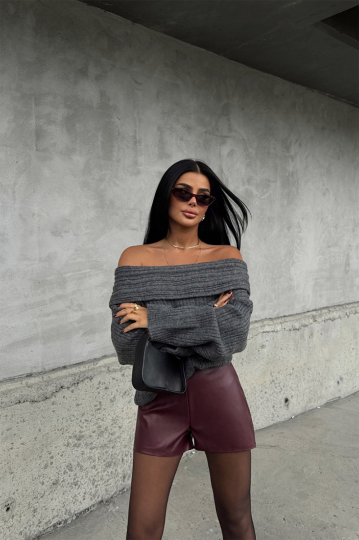 Madonna Yaka Antrasit Triko Kazak ATE-2261 - EYYO