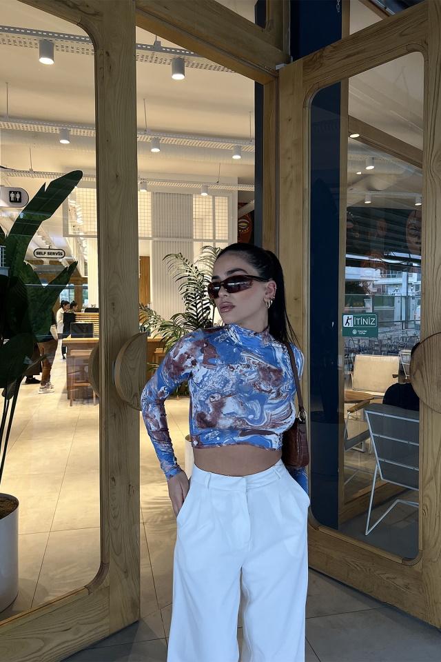 Mavi Batik Desen Crop Top ATE3002 - 4