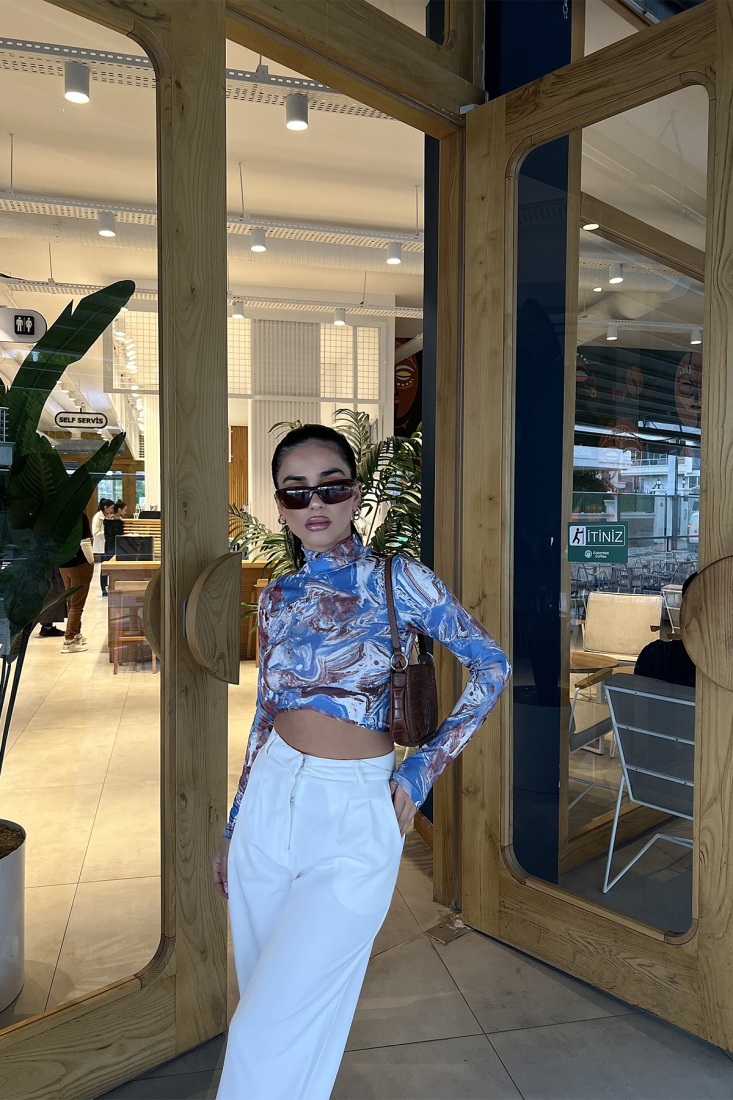 Mavi Batik Desen Crop Top ATE3002 - EYYO