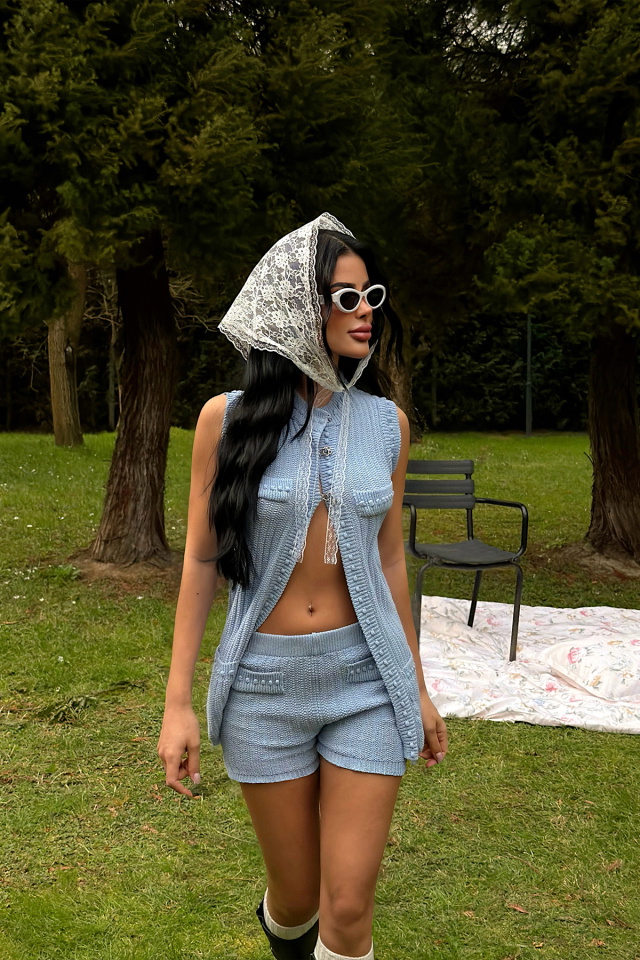 Mavi Alfie Mini Şortlu Triko Takım ATE-3586 