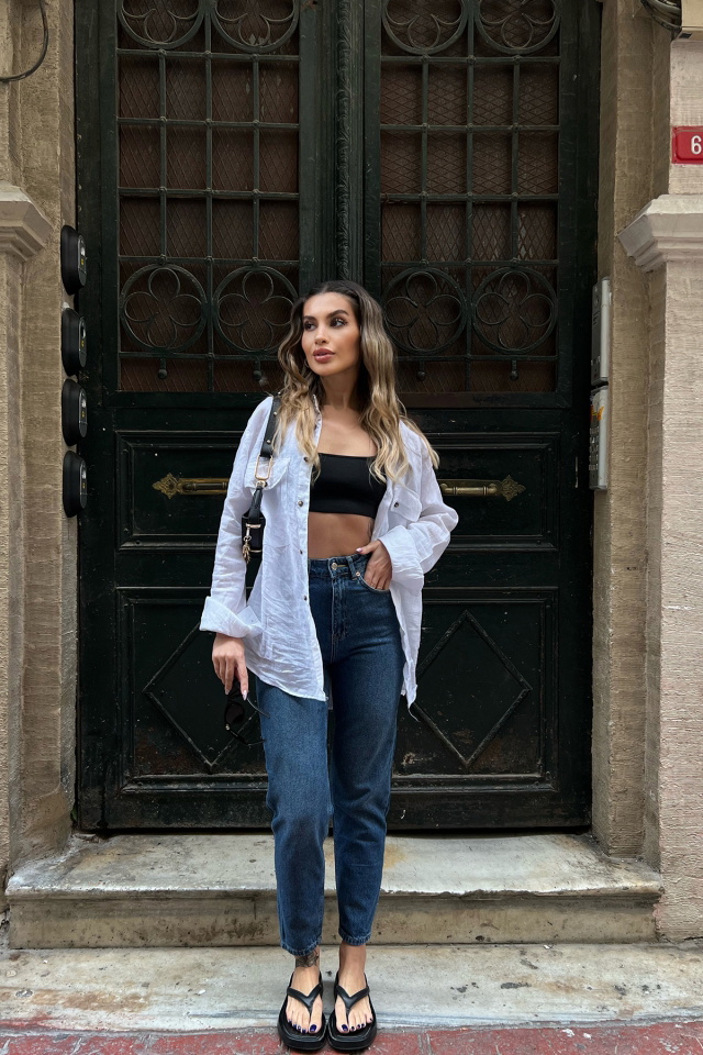 Mavi Cepli Jean