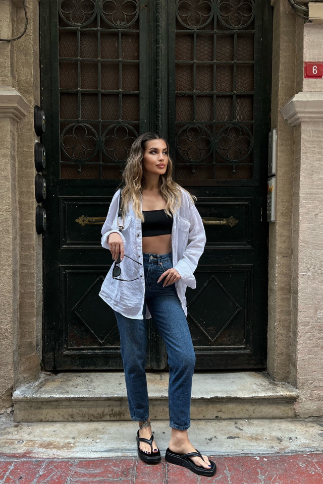 Mavi Cepli Jean