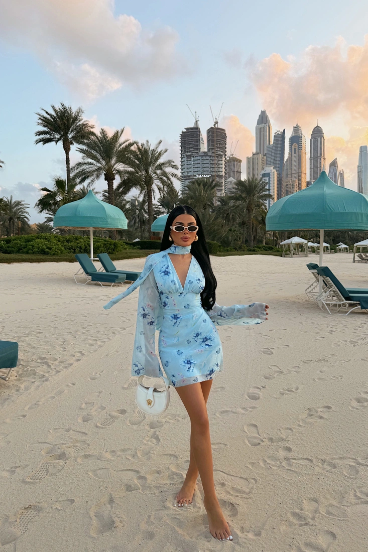 Mavi Palomia Mini Elbise ATE-4829 - EYYO