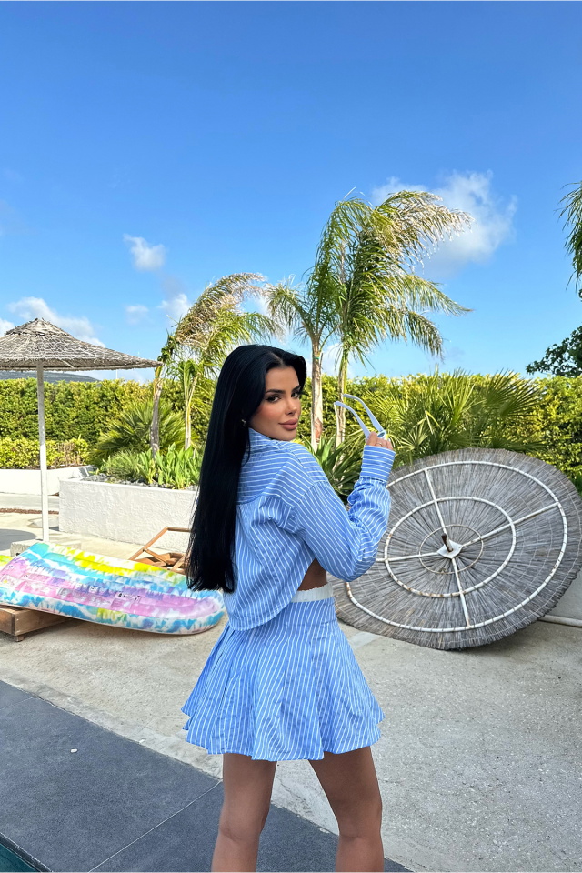 Mavi Camile Çizgili Takım ATE-1005 - 7