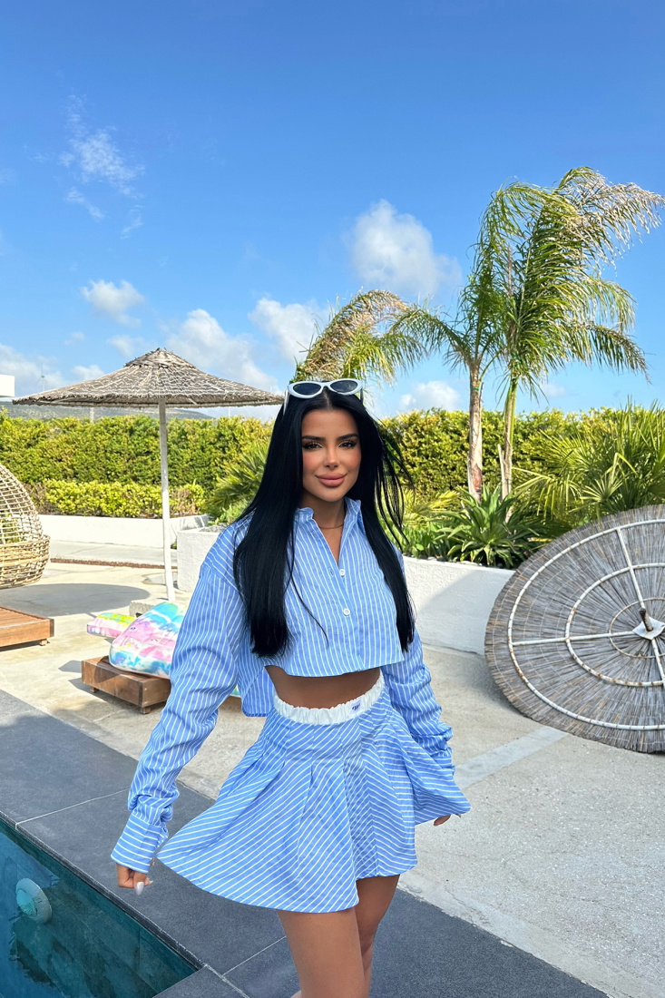 Mavi Camile Çizgili Takım ATE-1005 - 