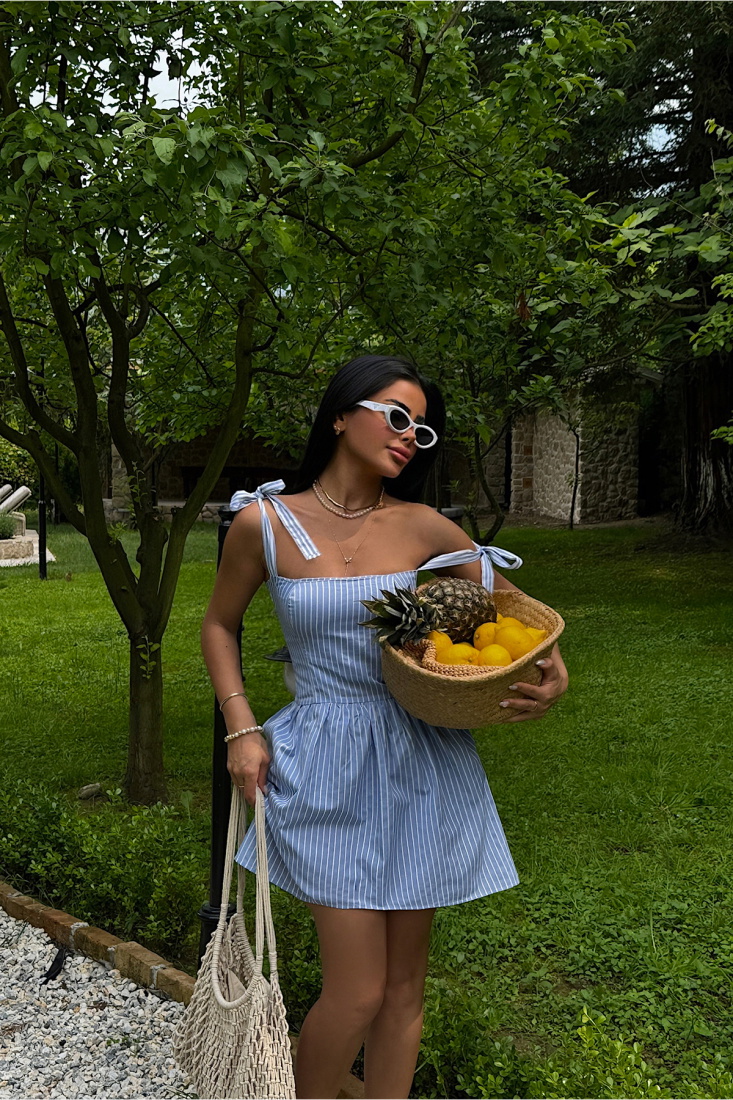 Ellen Bağlamalı Mini Elbise ATE-1008 - EYYO