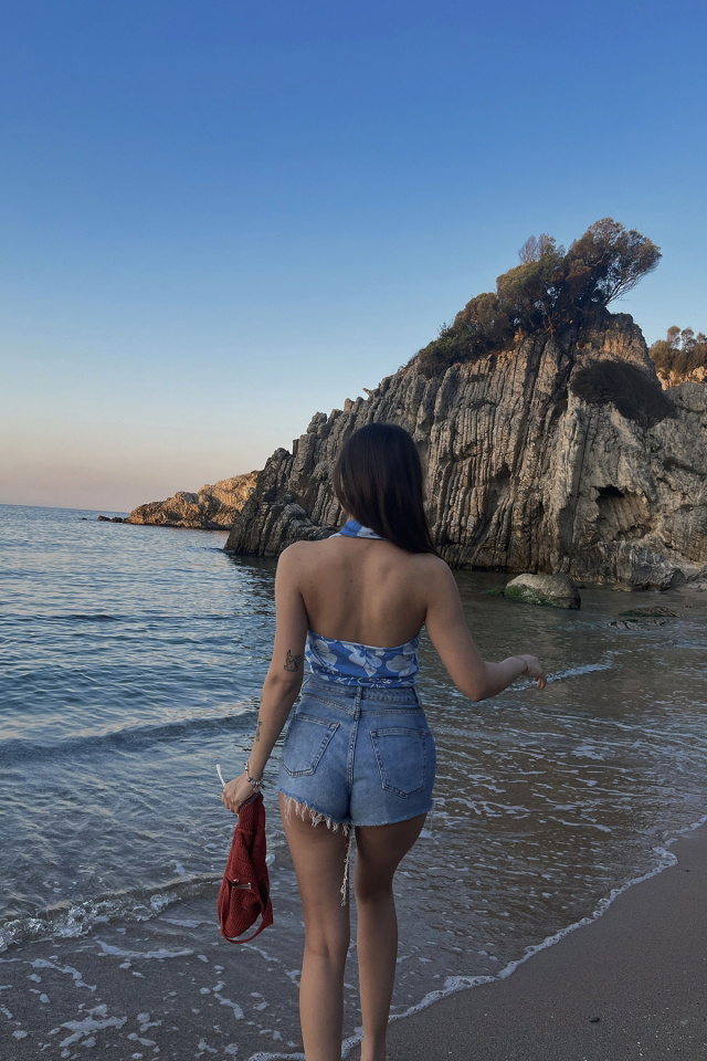 Mavi Gömlek Yaka Bodysuit ATE4921 - 3