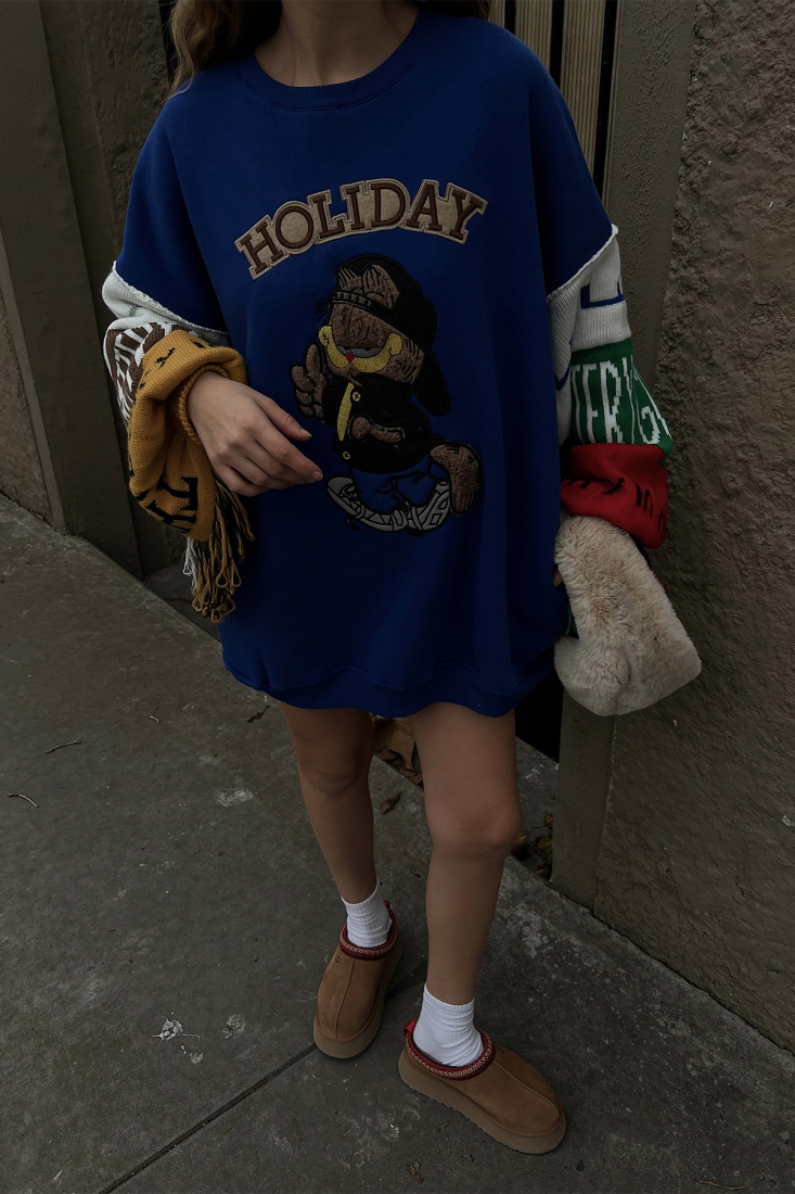 Mavi Holiday Baskılı Sweat ATE2971 - EYYO