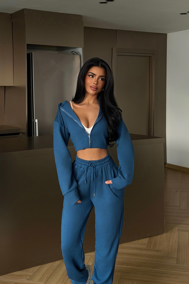 Mavi Olindy Fermuarlı Eşofman Takım ATE-2329 