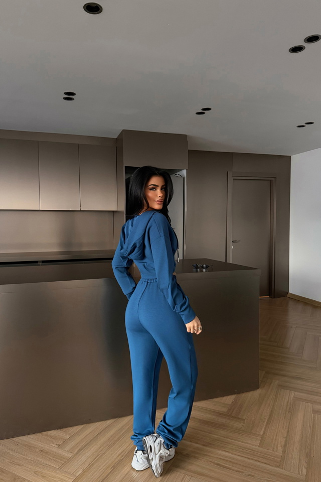 Mavi Olindy Fermuarlı Eşofman Takım ATE-2329 - 4