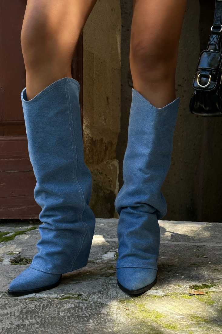 Mavi Kot Detay Çizme ATE8642 - EYYO