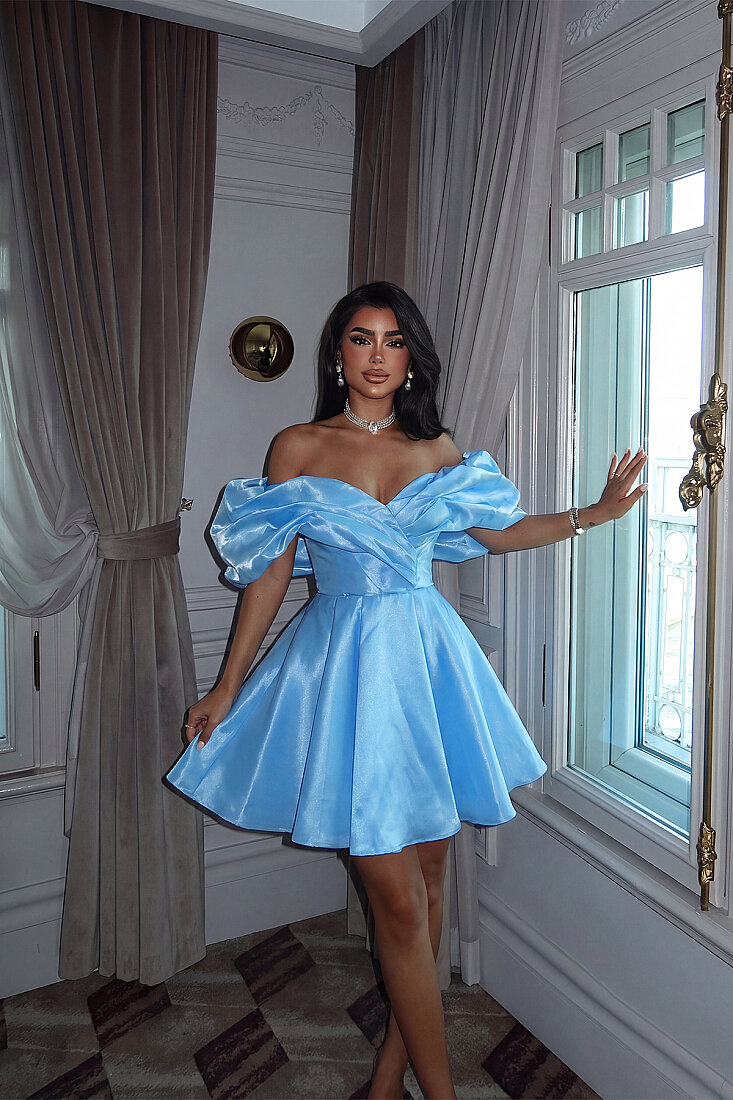 Mavi Yumine Elbise ATE-3956 - EYYO