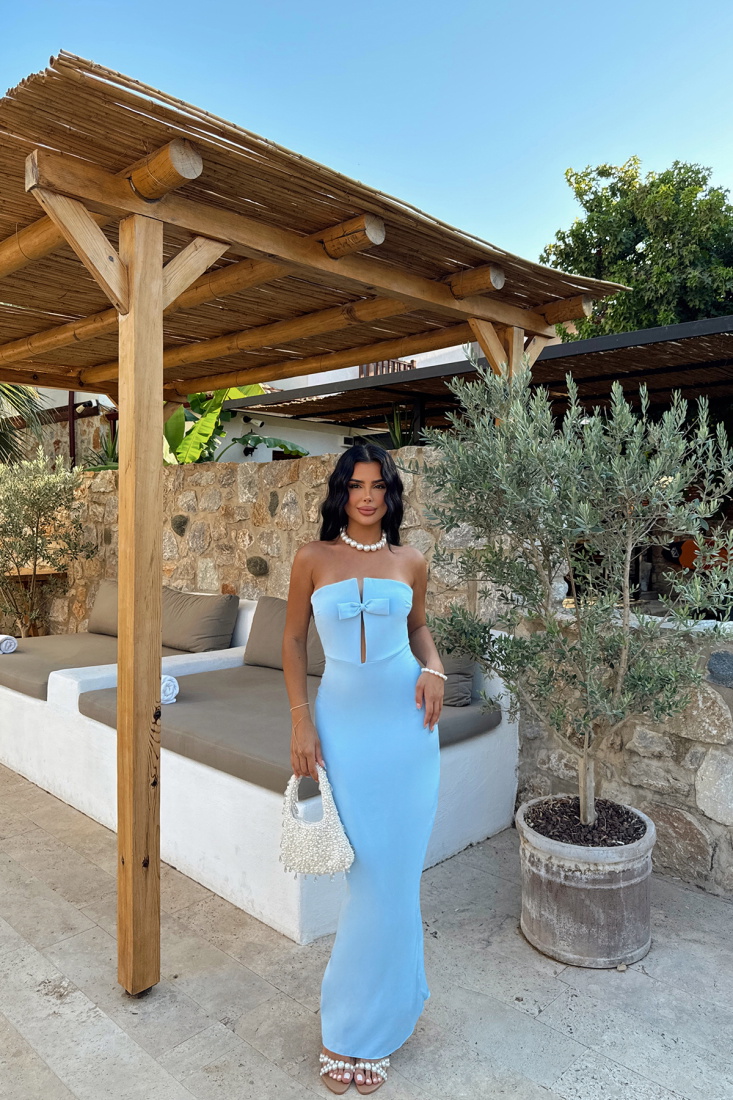 Mavi Straplez Elbise ATE-1402 - EYYO