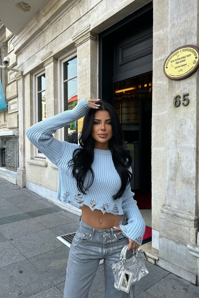 Mavi Triko Kazak ATE8380 