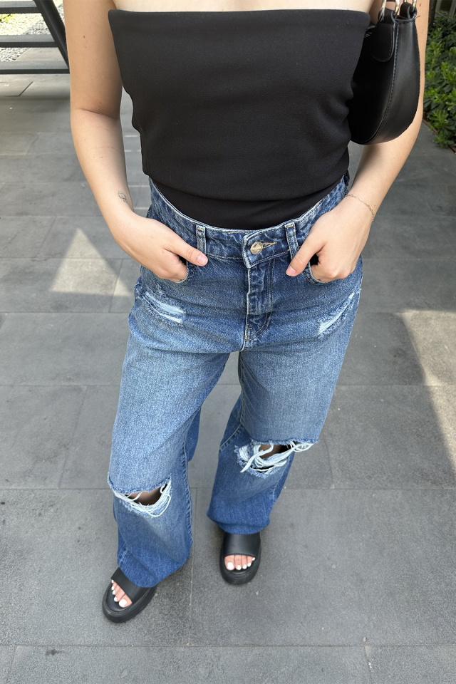Mavi Yırtık jean ATE7556 - 2
