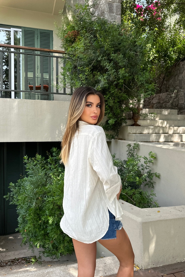 Mavi Yırtık Jean Şort ATE7361 - 5