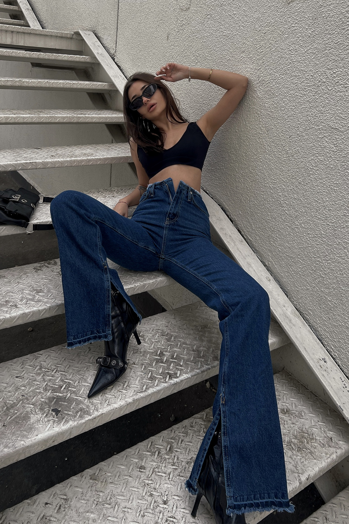 Mavi Yırtmaç Detay Jean ATE3530 - 1