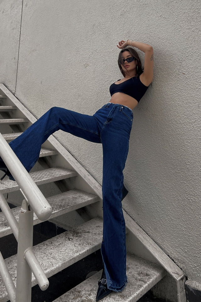 Mavi Yırtmaç Detay Jean ATE3530 - 3