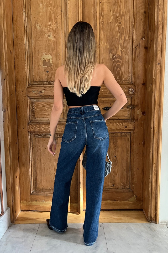 Mavi Yırtmaç Detay Jean ATE3863 - 3