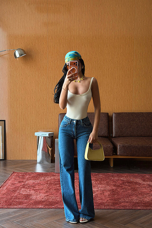 Mavi Yüksek Bel Jean ATE-5277 - 2