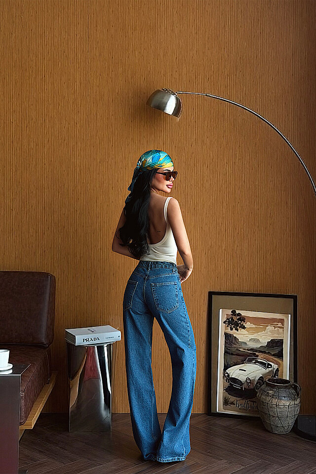 Mavi Yüksek Bel Jean ATE-5277 - 4