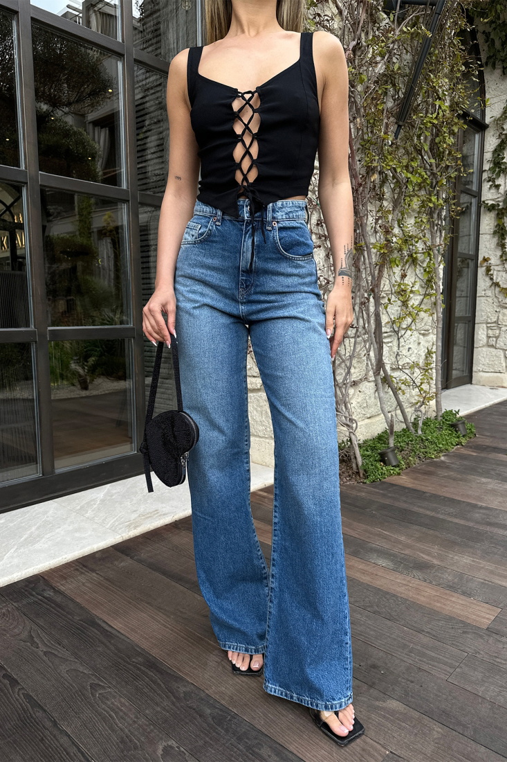 Mavi Yüksek Bel Jean ATE6159 - EYYO