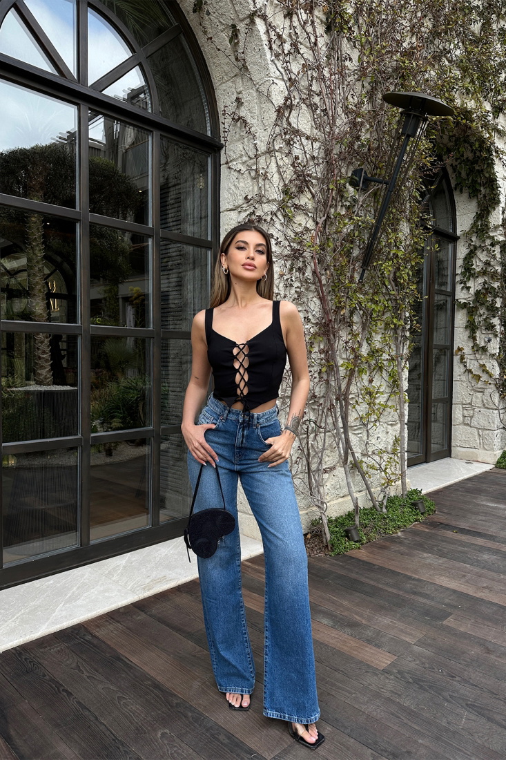 Mavi Yüksek Bel Jean ATE6159 - EYYO