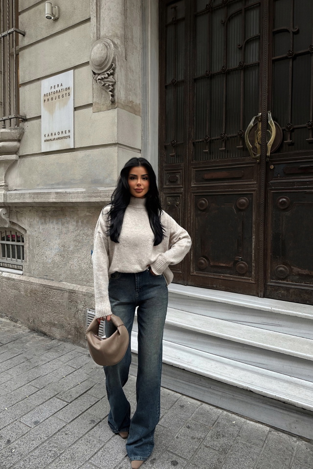 Mavi Yüksek Bel Jean ATE-0698 - 3
