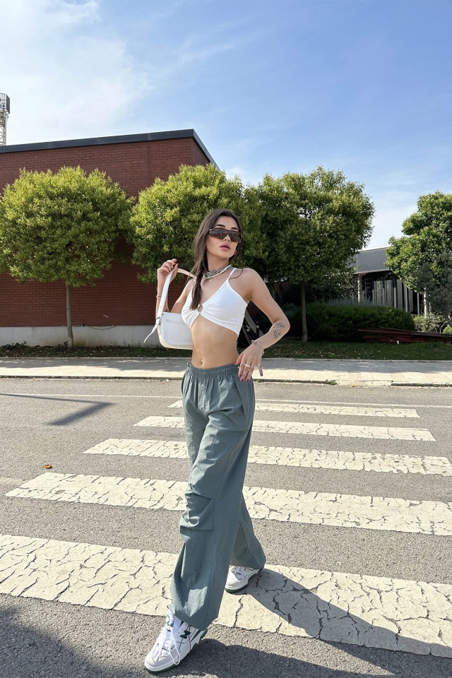 Mint Yeşili  Cep Detay Pantolon ATE7184