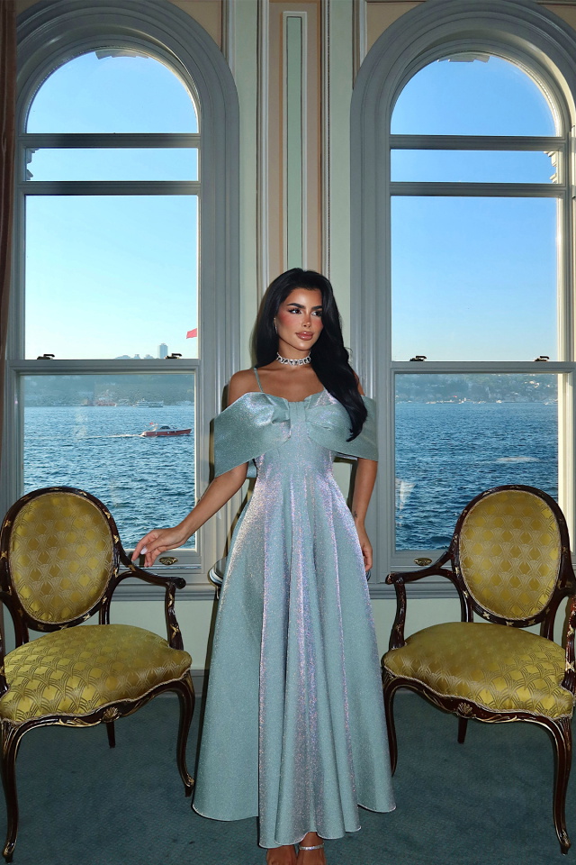 Mint Yeşili Midias Midi Boy Abiye ATE-3399 - 2