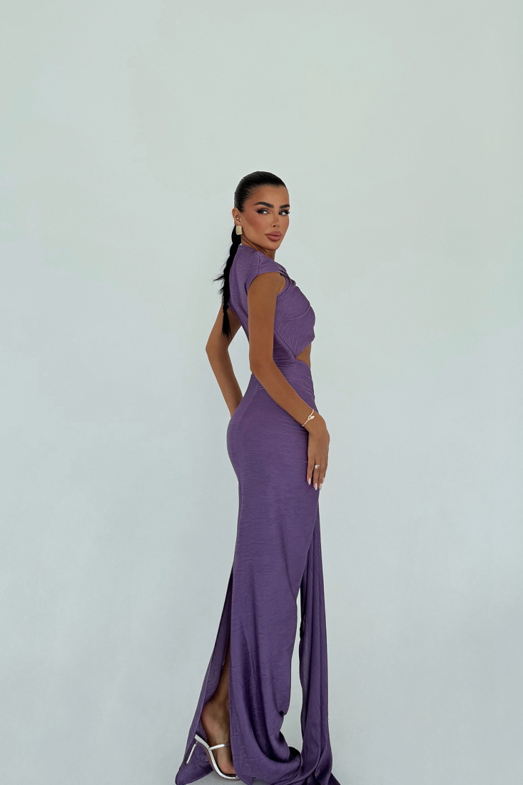 Mor Orleans Uzun Elbise ATE-3049 - EYYO