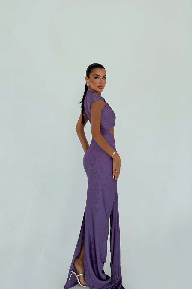 Mor Rope Uzun Elbise ATE-3049 - 3