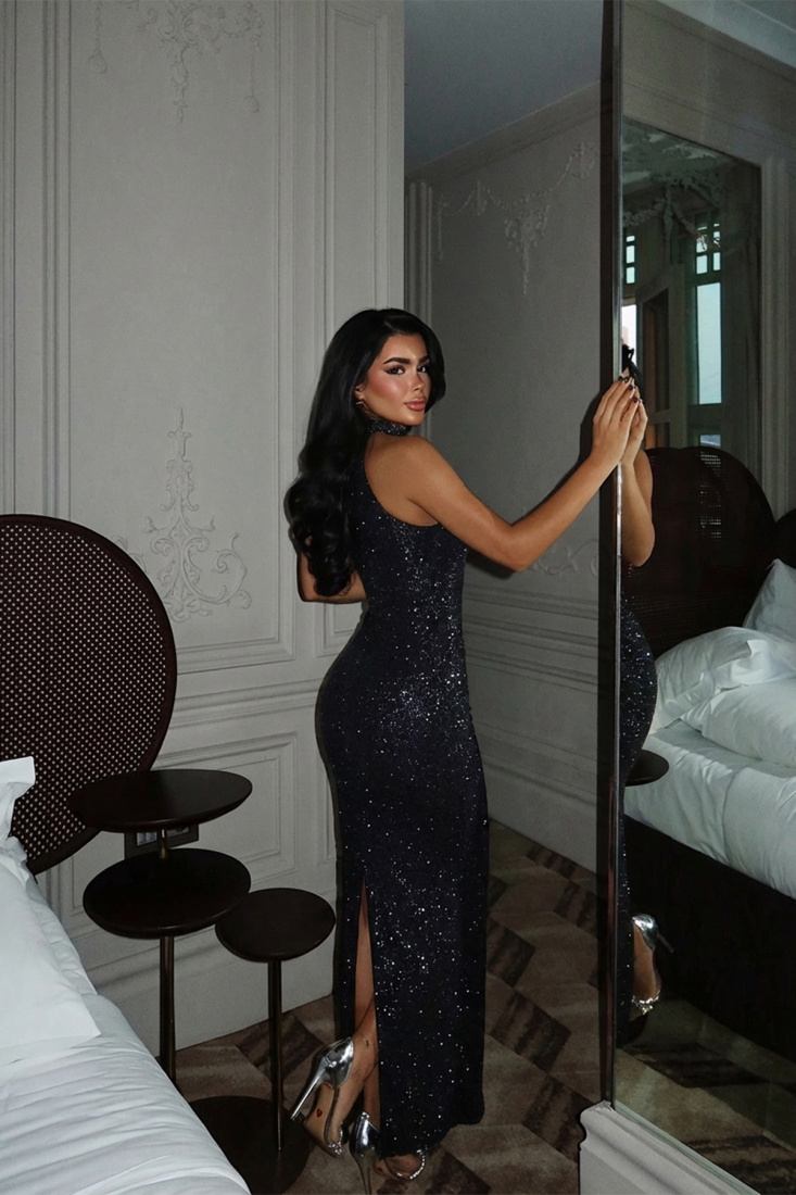 Mor Shion Payetli Elbise ATE-3656 - EYYO