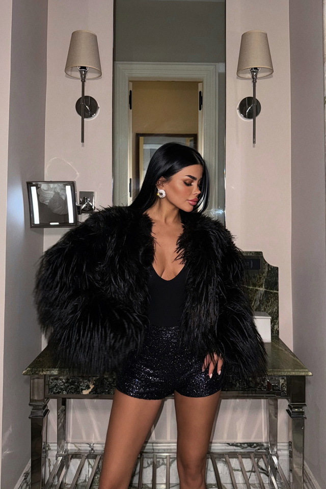 Mor Becca Payetli Mini Şort ATE-2238 - 4