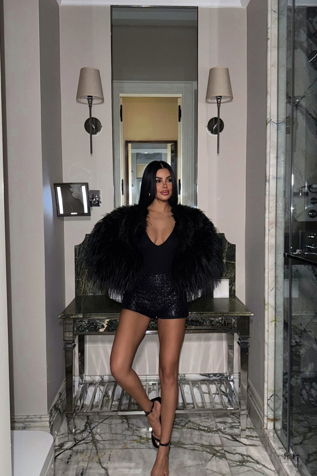 Mor Becca Payetli Mini Şort ATE-2238 - 5