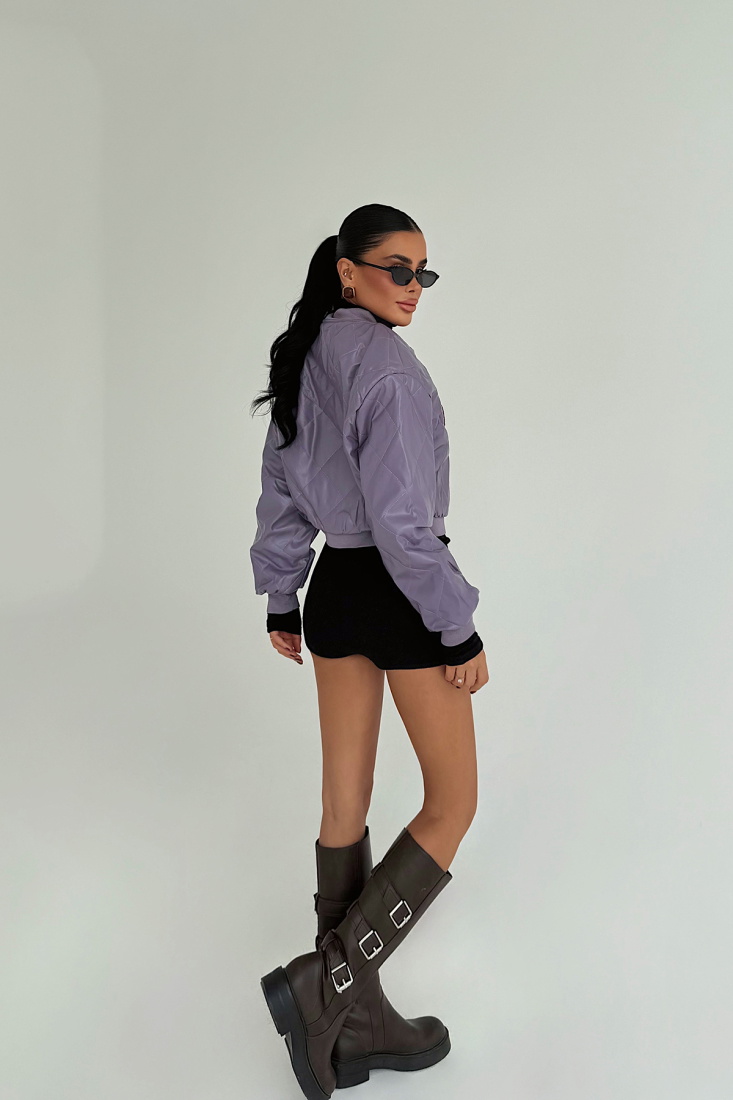 Mor Standy Bomber Ceket ATE-3815 - EYYO